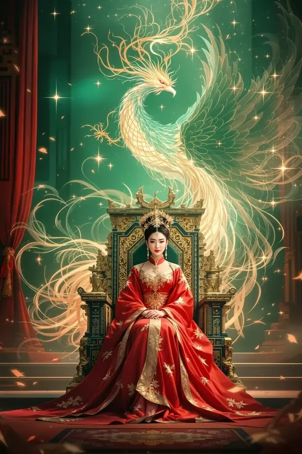 短剧《凤鸣九霄：重生嫡女的复仇录》竖版海报，穿越重生题材，主演沈明昭