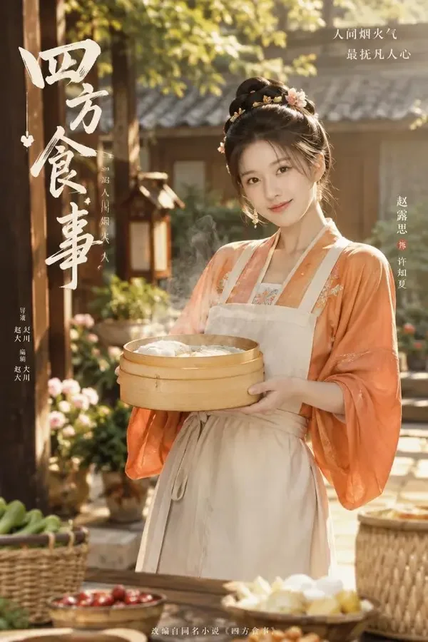 短剧《将军府的小厨娘是敌国公主》竖版海报，古装题材，主演顾小满